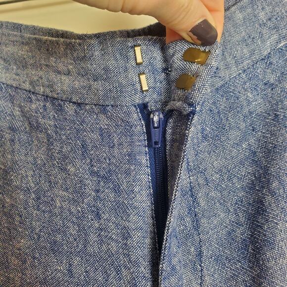 Old Navy Linen Blend Trousers Blue Medium - Picture 6 of 8